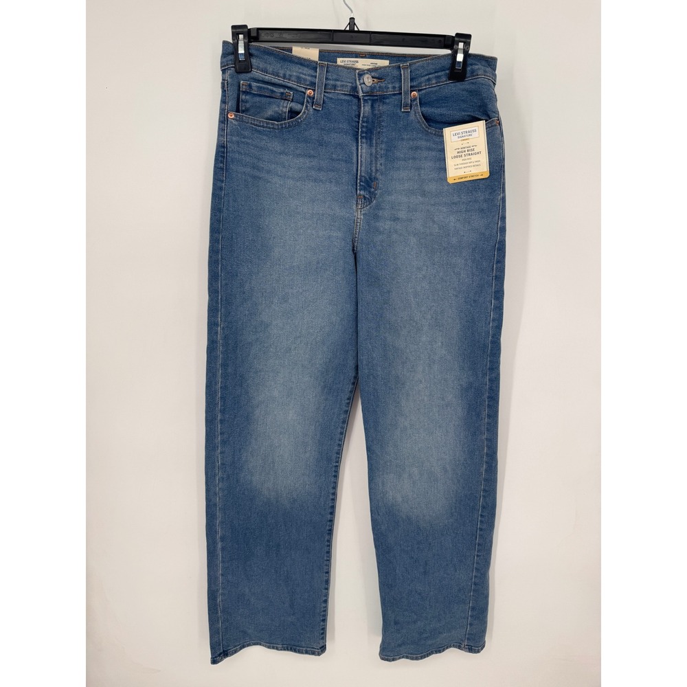 Levi Strauss Signature Jeans Womens 10 Blue NWT Heritage High Rise Straight